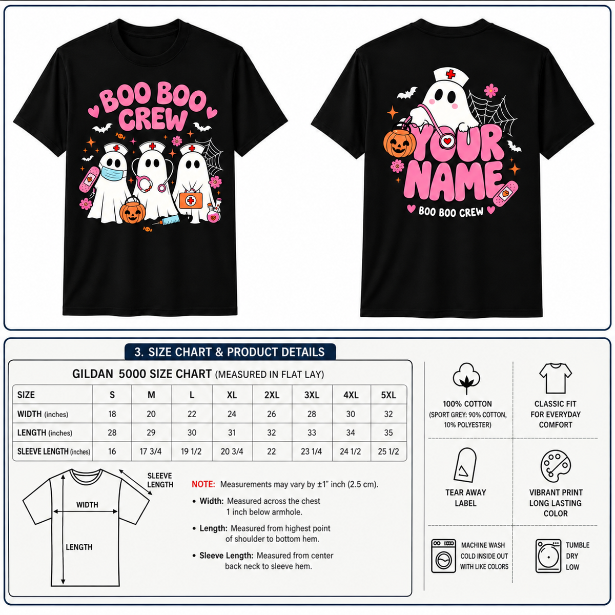 Boo Boo Crew Personalized Ghost Nurse Halloween Shirt for ICU Unisex T-Shirt