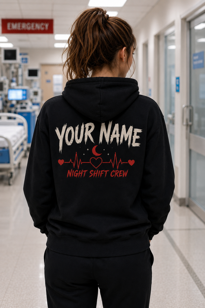 Ghost Nurse Night Shift Hoodie Personalized Custom Name for Healthcare Hero