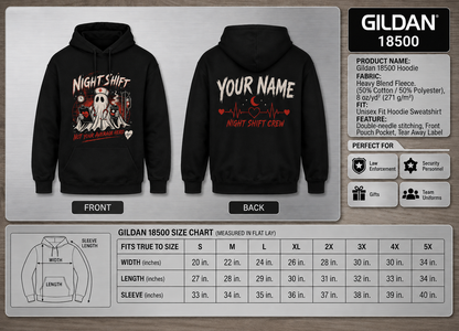 Ghost Nurse Night Shift Hoodie Personalized Custom Name for Healthcare Hero