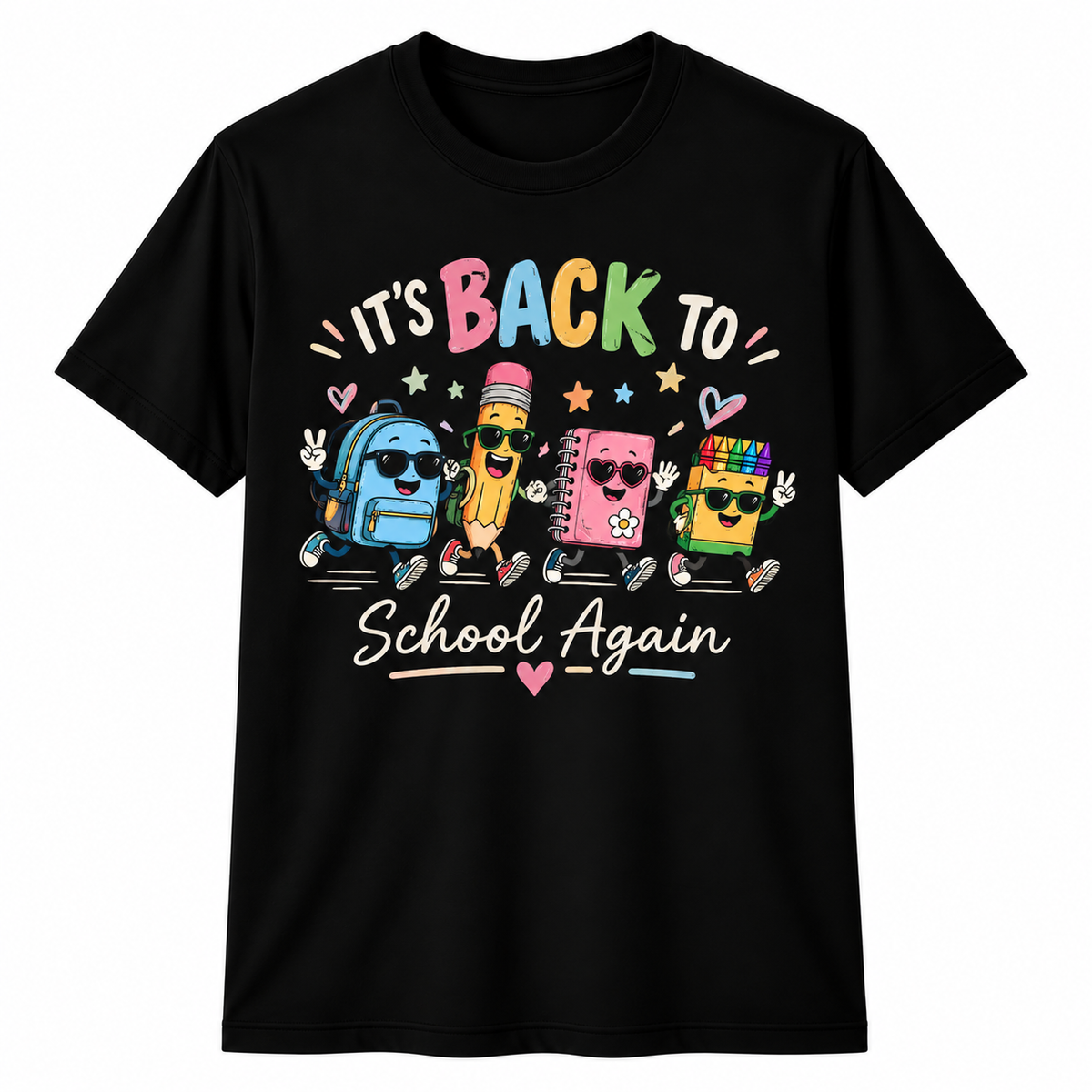Custom Back To School Again Teacher T-Shirt School Supplies Personalized Gift