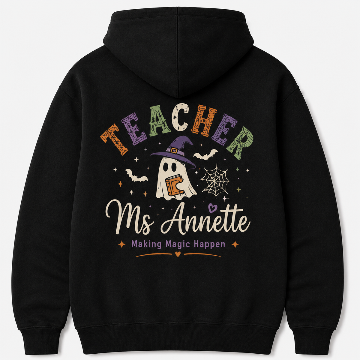 Personalized Halloween Teacher Hoodie Spooktacular Students Custom Name Gift