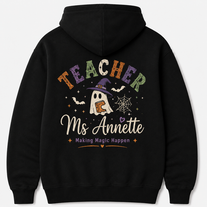 Personalized Halloween Teacher Hoodie Spooktacular Students Custom Name Gift