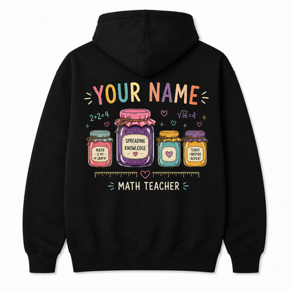 Custom Math Is My Jam Hoodie Math Teacher Personalized Customer Name Gift