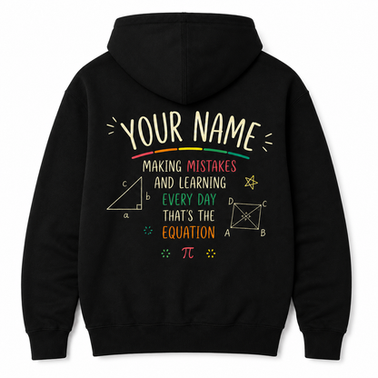 Custom Mistakes Allow Thinking To Happen Math Teacher Hoodie Custom Name