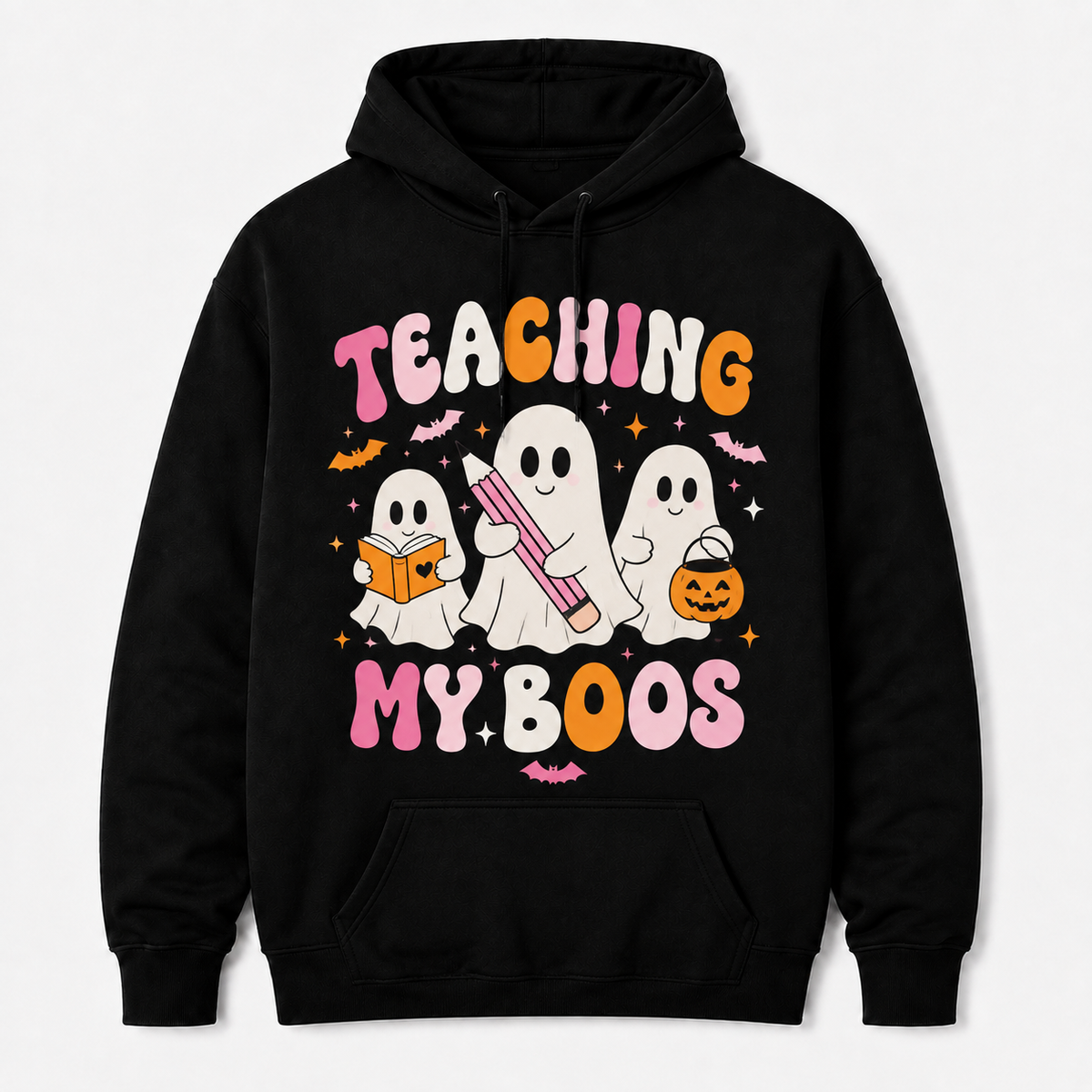 Custom Teaching My Boos Hoodie Retro Cute Ghost Teacher Personalized Gift