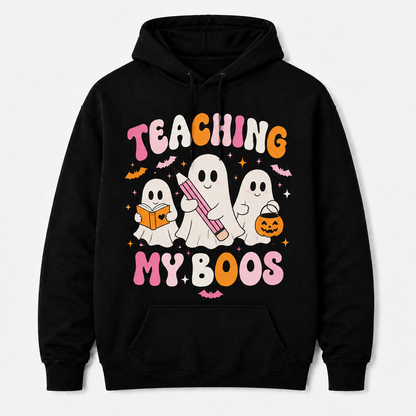 Custom Teaching My Boos Hoodie Retro Cute Ghost Teacher Personalized Gift