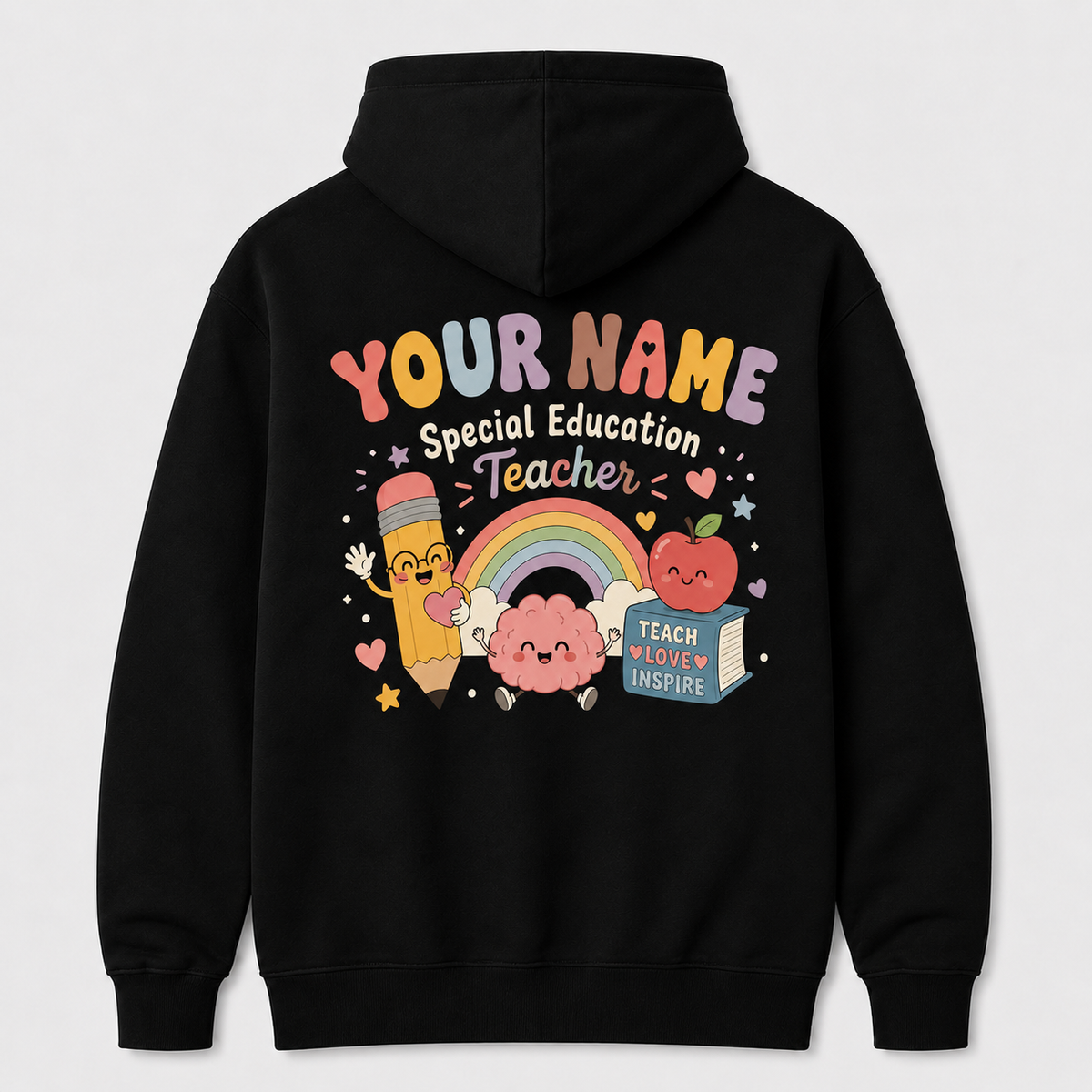 Custom Kiss Your Brain Hoodie Special Education Teacher Personalized Name