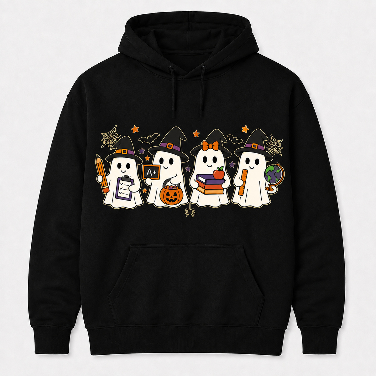 Personalized Halloween Teacher Hoodie Witch Ghost Trick Or Teach Custom Name
