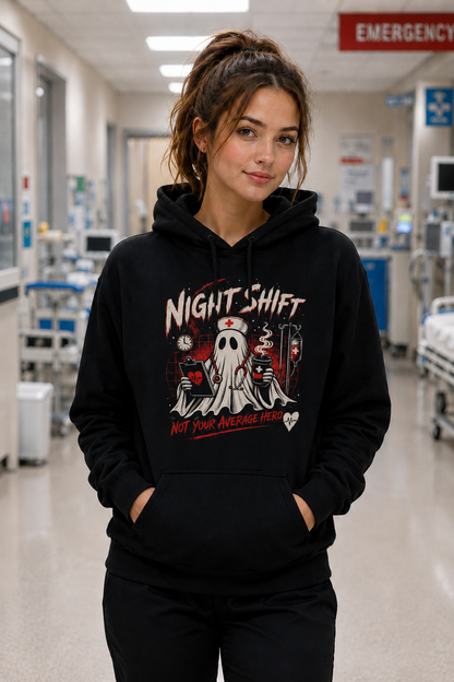 Ghost Nurse Night Shift Hoodie Personalized Custom Name for Healthcare Hero