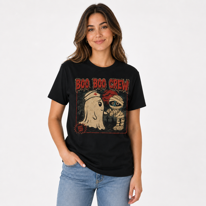 Personalized Ghost Nurse T Shirt for Halloween ED Boo Boo Crew Night Shift