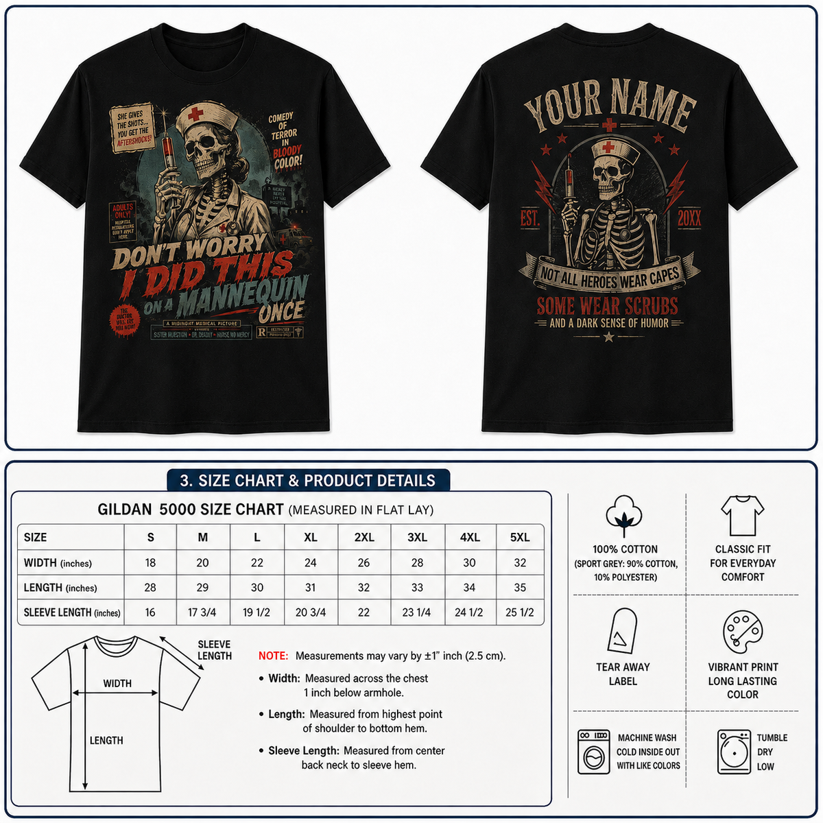 Personalized Skeleton Nurse T Shirt Custom Gift with Some Wear Scrubs Quote
