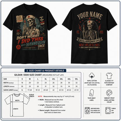 Personalized Skeleton Nurse T Shirt Custom Gift with Some Wear Scrubs Quote
