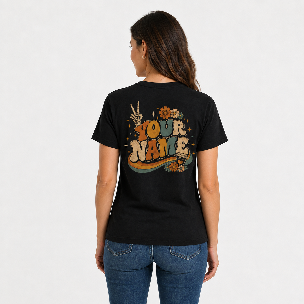 Night Shift Nurse Custom Shirt Retro Skeleton Floral Coffee Graphic Tee