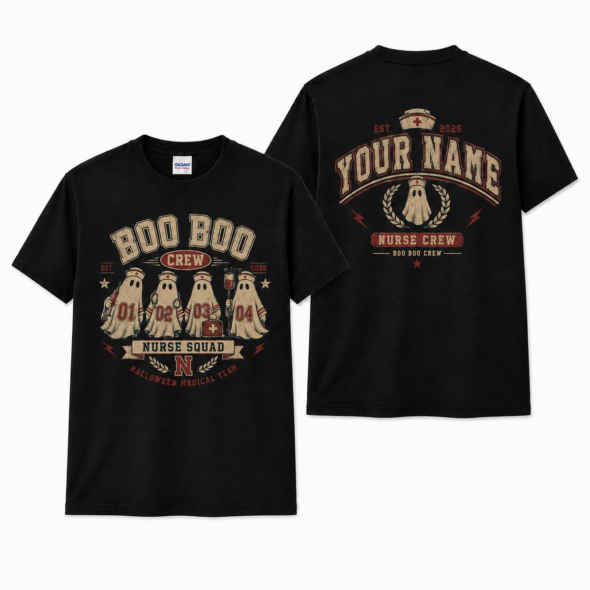 Halloween Ghost Nurse Squad T Shirt Custom Boo Boo Crew Medical Team Gift