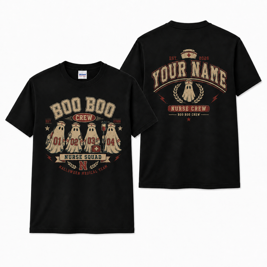 Halloween Ghost Nurse Squad T Shirt Custom Boo Boo Crew Medical Team Gift