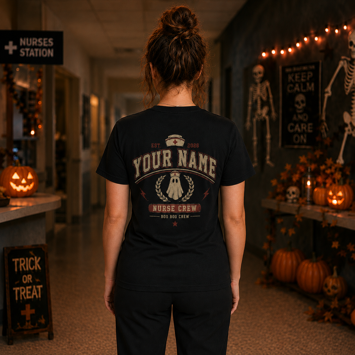 Halloween Ghost Nurse Squad T Shirt Custom Boo Boo Crew Medical Team Gift