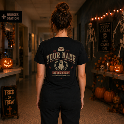 Halloween Ghost Nurse Squad T Shirt Custom Boo Boo Crew Medical Team Gift