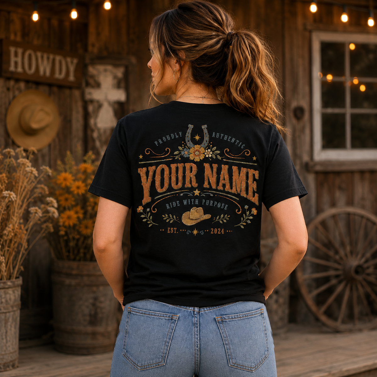 Custom Cowboy Ghost Halloween Shirt Vintage Tis the Season Western Tee