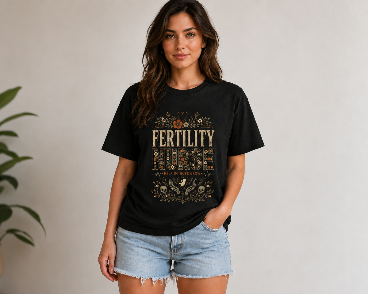 Custom Fertility Nurse Graphic T Shirt Vintage Floral Helping Hope Grow Tee