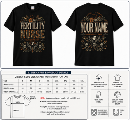 Custom Fertility Nurse Graphic T Shirt Vintage Floral Helping Hope Grow Tee