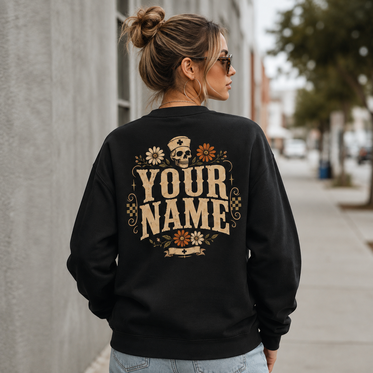 Custom Nurse Skull Sweatshirt Sorta Ratchet Sorta Nightingale Shirt for RN