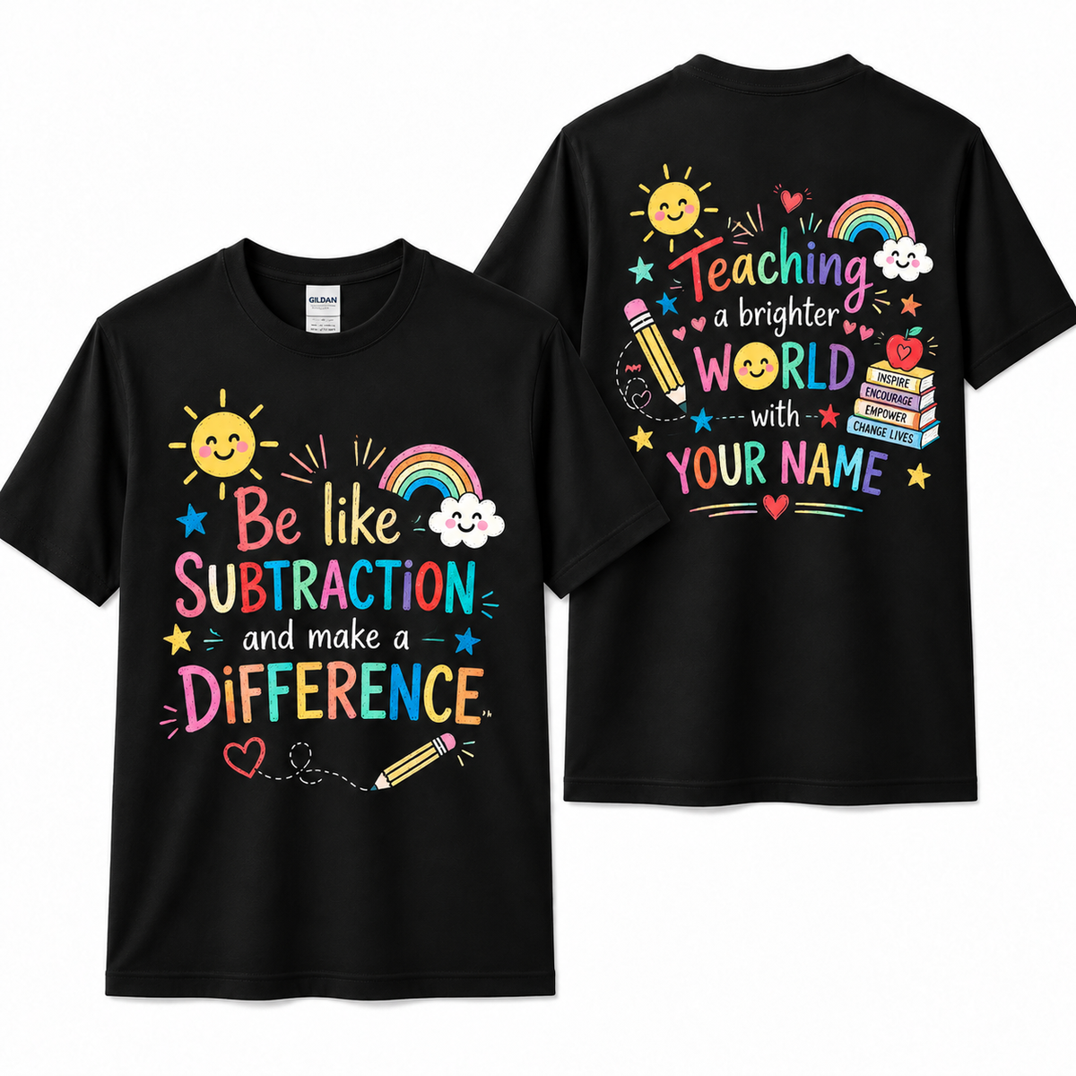 Personalized Math Teacher Shirt Be Like Subtraction Make A Difference Tee