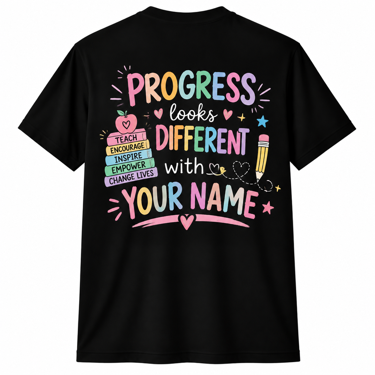 Personalized Teacher Shirt Progress Over Perfection SPED Custom Name Tee