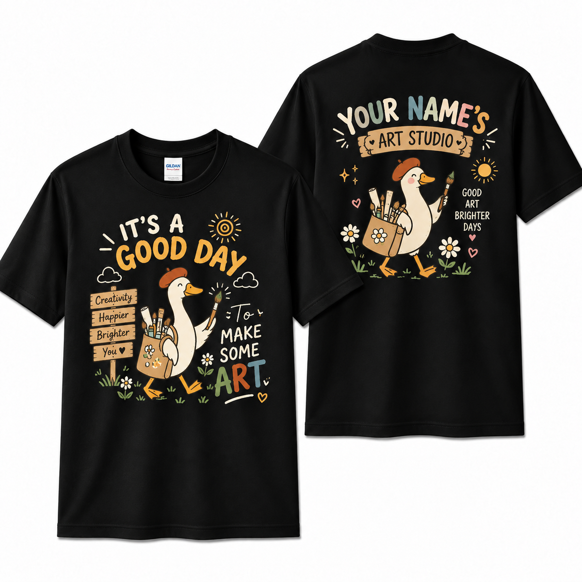 Personalized Art Teacher Shirt Goose Studio Good Day To Make Art Custom Name