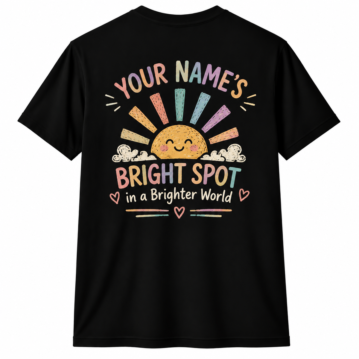 Custom The World Is Brighter Teacher T-Shirt Sunshine Personalized Name Gift
