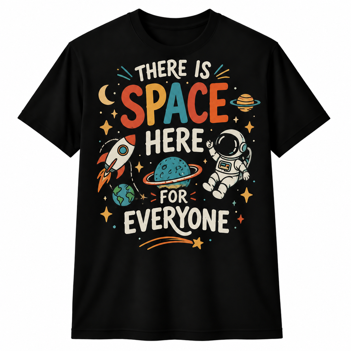 Custom Teacher T-Shirt Astronaut Space Here For Everyone Personalized Gift