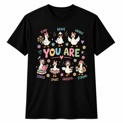 Custom You Are Kind Brave Strong Duck Teacher T-Shirt Personalized Name Gift