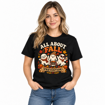 All about Fall Prevention Ghost Nurse Custom Shirt Autumn Physical Therapy Tee
