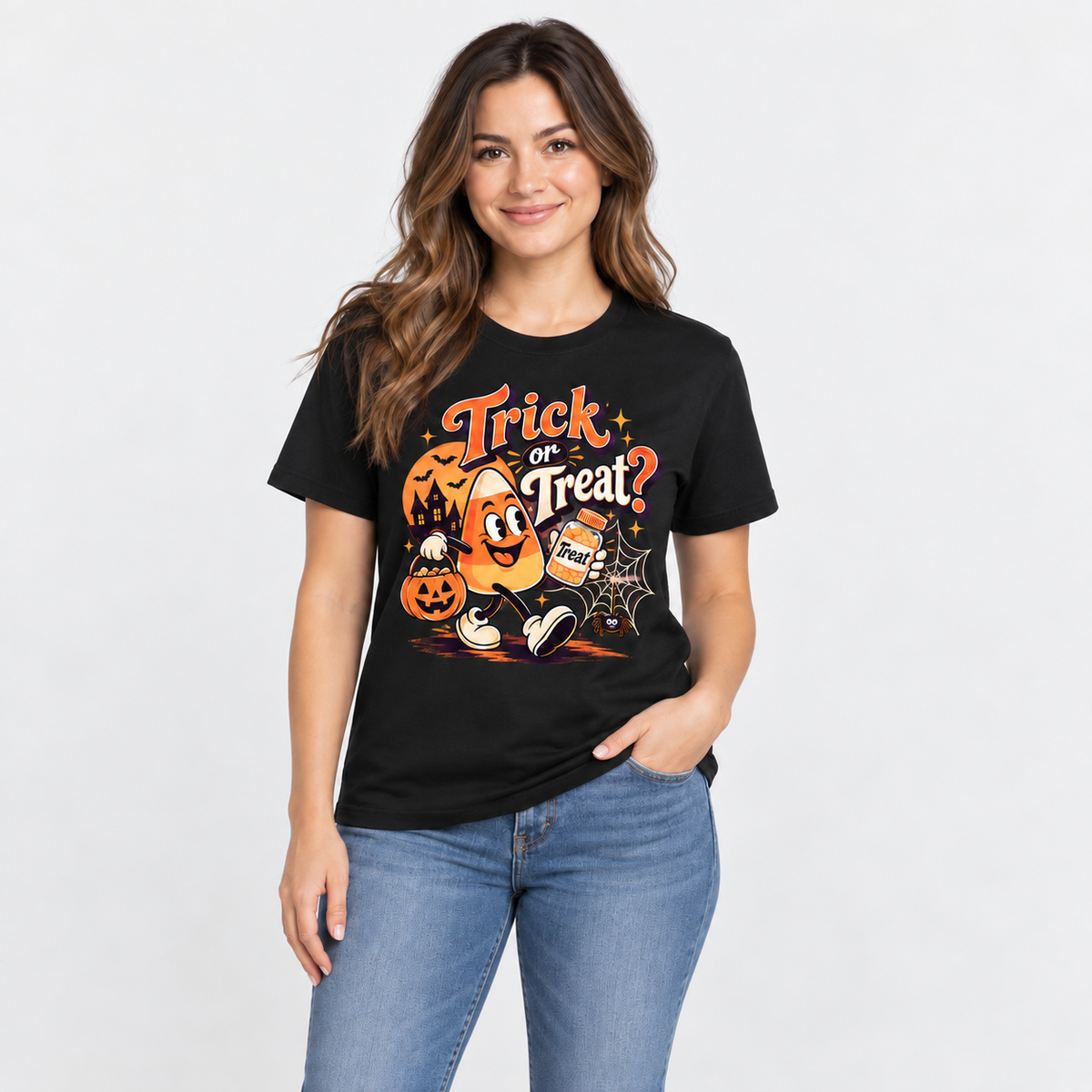 Trick or Treat Candy Corn Ghost Custom Shirt Spooky Medical Nurse Halloween Tee
