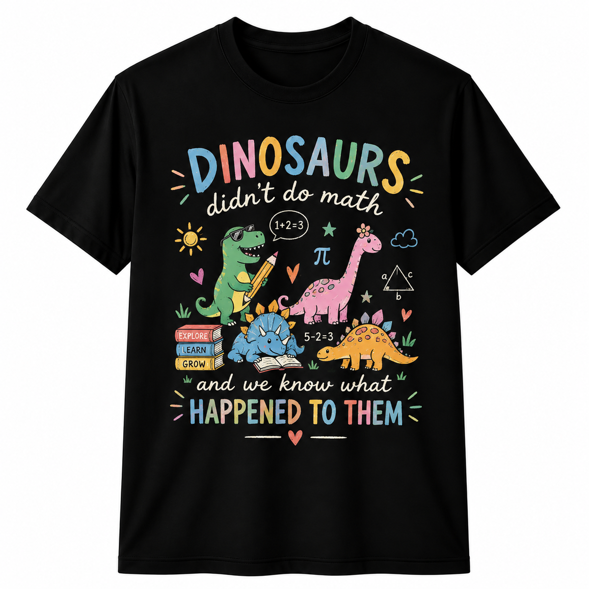 Custom Dinosaur Teacher T-Shirt Math Pun Cute Dino Personalized Gift
