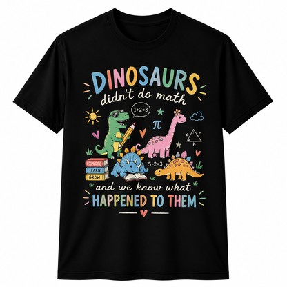 Custom Dinosaur Teacher T-Shirt Math Pun Cute Dino Personalized Gift