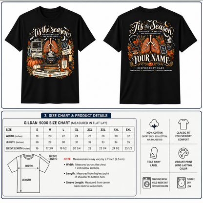 Respiratory Therapist Halloween Shirt Personalize Tis the Season Care T Shirt