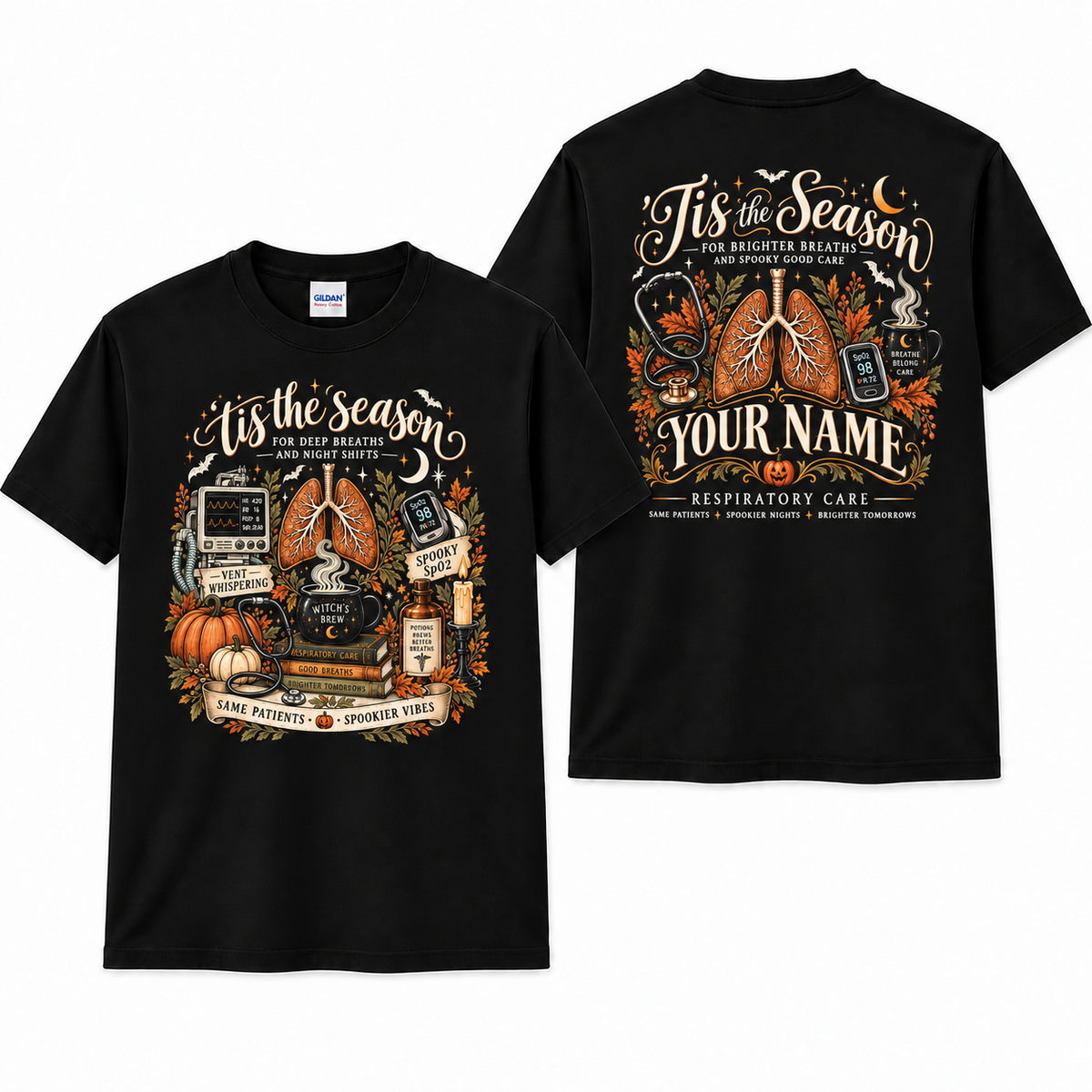 Respiratory Therapist Halloween Shirt Personalize Tis the Season Care T Shirt