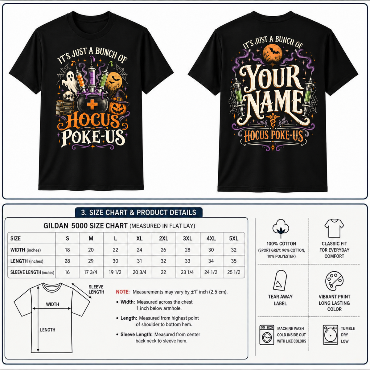 Custom Nurse Halloween Shirt with Syringe Cauldron Ghost Pumpkin Graphic