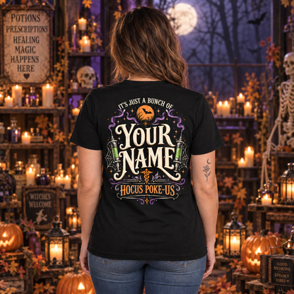 Custom Nurse Halloween Shirt with Syringe Cauldron Ghost Pumpkin Graphic