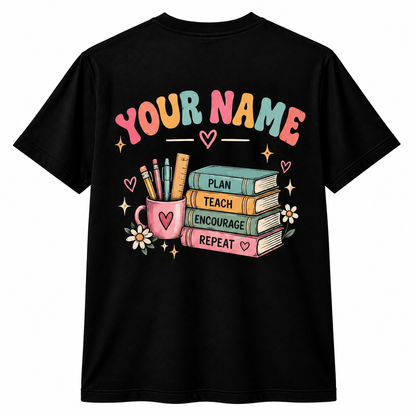 Personalized Custom Tired Teachers Club Pastel Bookish Unisex T-Shirt