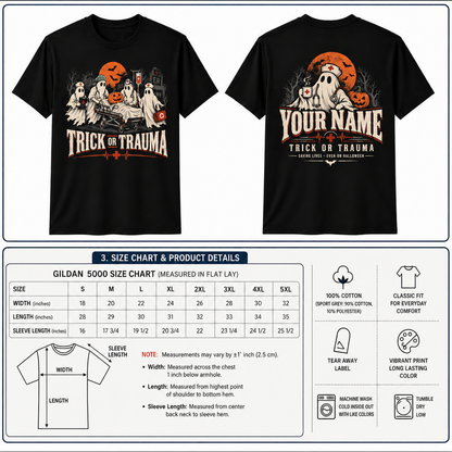 Custom Nurse Ghost Trick or Trauma Halloween Shirt Personalized Nurse Gift