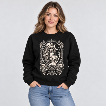 Skeleton Nurse Sweatshirt Custom Skeleton Nurse Graphic Gothic Nursing Apparel