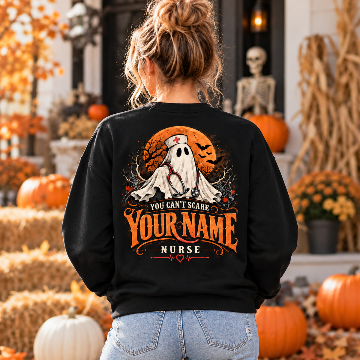 Halloween Nurse Sweatshirt Custom Ghost You Can Not Scare Me Shirt