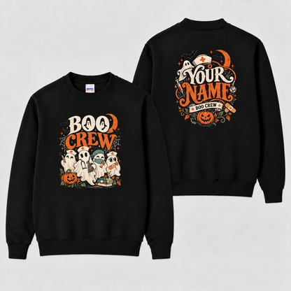 Nurse Boo Crew Halloween Custom Sweatshirt spooky Ghost Shirt