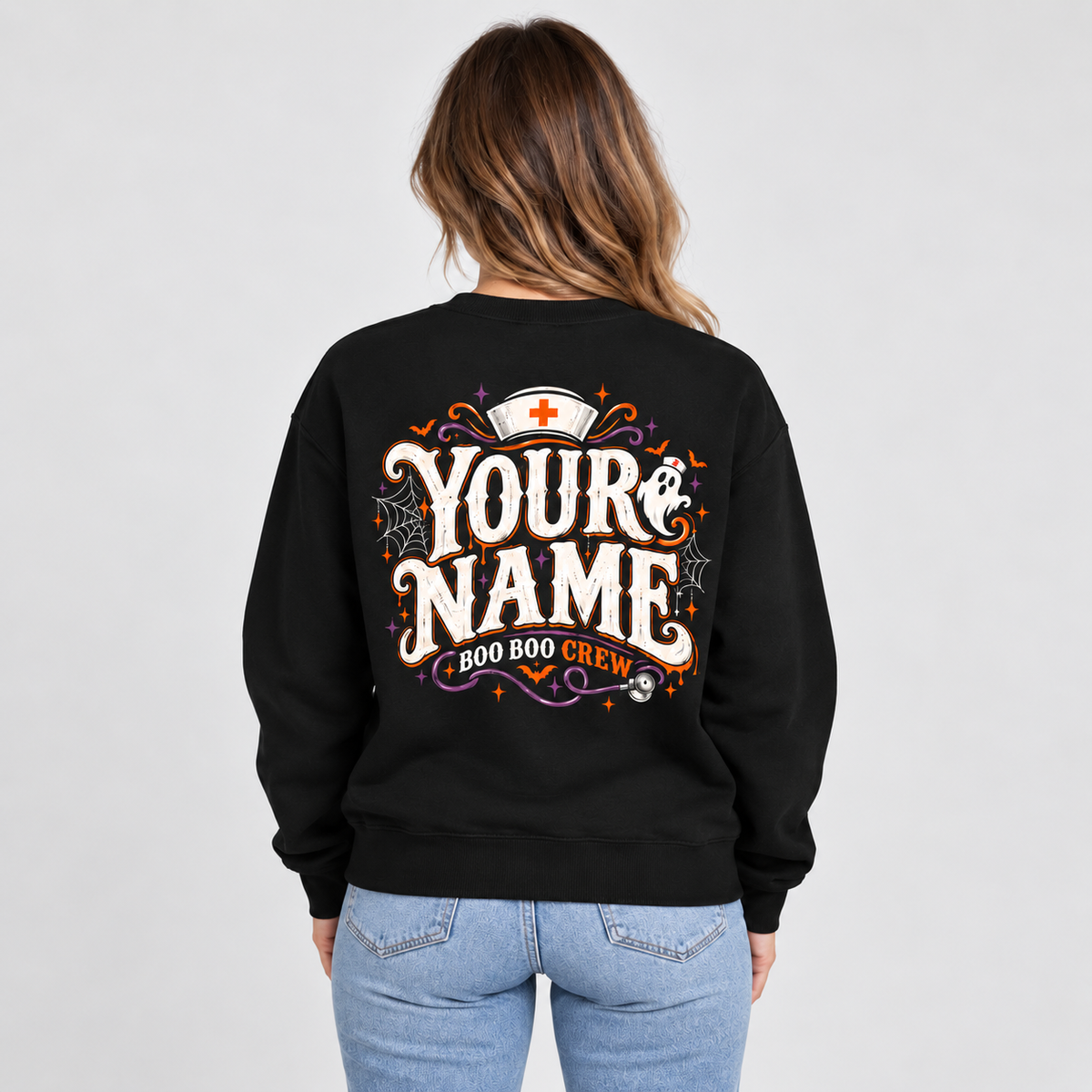 Boo Boo Crew Nurse Halloween Custom Sweatshirt Ghost Spooky Gift
