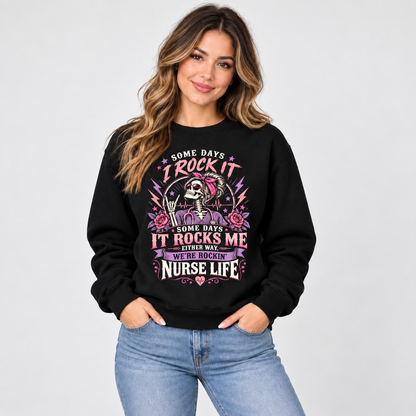Nurse Life Skeleton Rock Sweatshirt Custom Personalized Nurse Gift