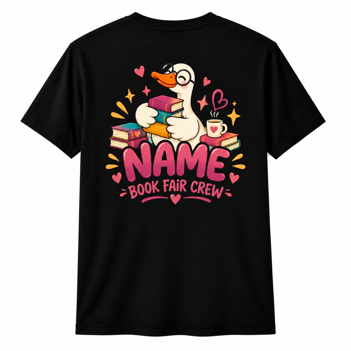 Personalized Custom Book Fair Vibes Cute Goose Librarian Unisex T-Shirt