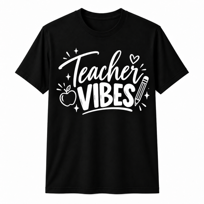 Personalized Custom Teacher Vibes Cute Back to School Unisex T-Shirt