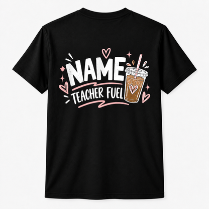 Personalized Custom Half Teacher Half Coffee Funny Iced Coffee Teacher Unisex T-Shirt