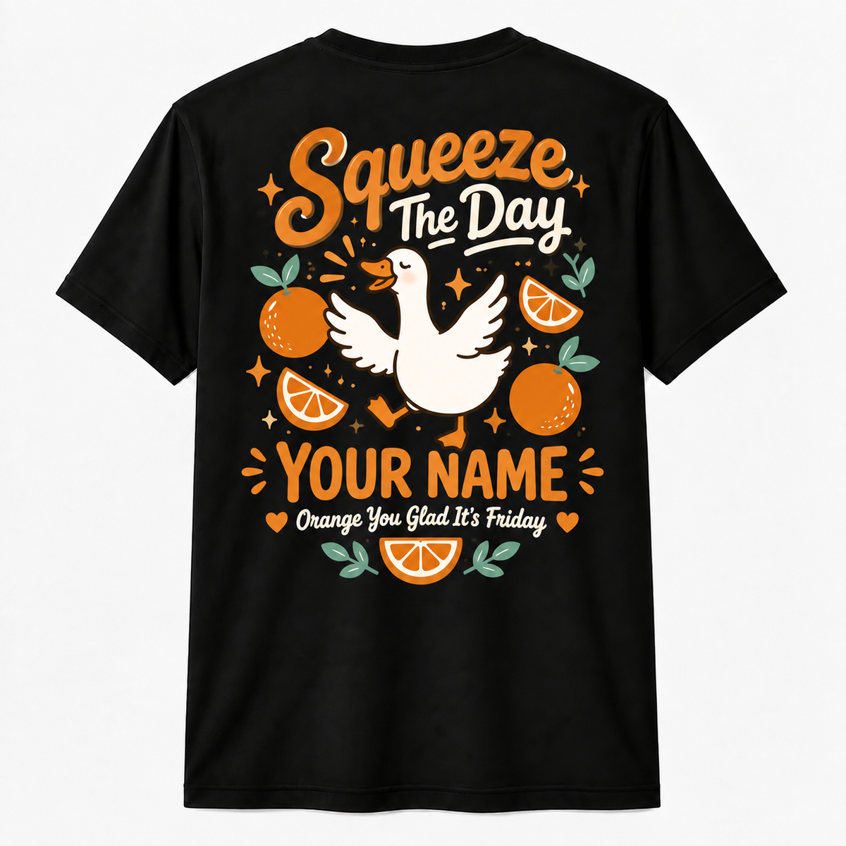 Custom Cute Duck Teacher T-Shirt Squeeze The Day Friday Weekend Lover Gift